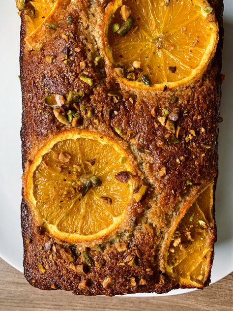 Spring Loaf Cake, Orange Pistachio Cake, Pistachio Loaf Cake, Orange Loaf Recipe, Pistachio Pound Cake, Orange Blossom Cake, Pistachio Loaf, Orange Tea Cake, Pistachio Bread