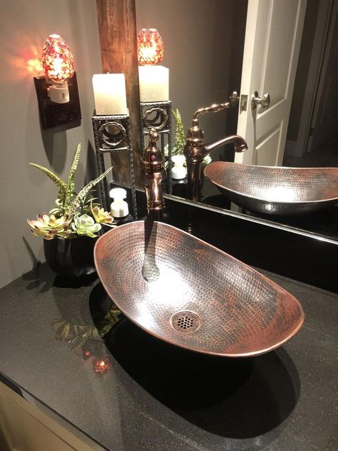 Hammered copper sink