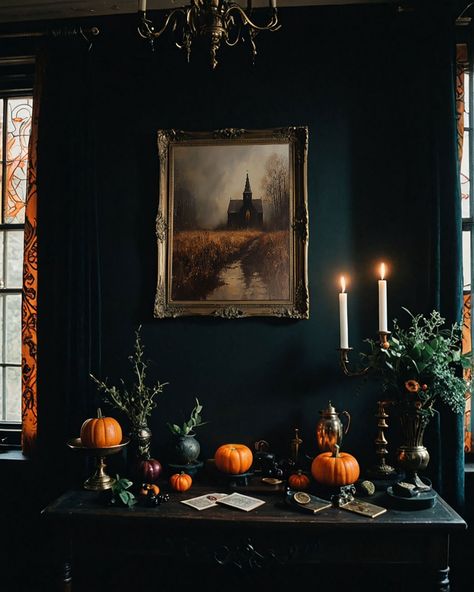 Autumnal altar for attracting warmth & wealth 🎃🍂🍁  #oldtownmagick #edinburgh #scotland #autumn #autumnal #fall #seasonaldecor #autumnvibes🍁 #autumnaesthetic #autumndecor #autumnvibes #darkacademia #darkacademiaaesthetic #darkandmoody #cosy #cosyhome #cosynights #magick #altar #witchaltar #altardecor Fall Decor Dark Academia, Magick Altar, Scotland Autumn, Gothic Homeware, Moody Decor, Academia Decor, Mystical Animals, Dark Academia Decor, Witches Altar