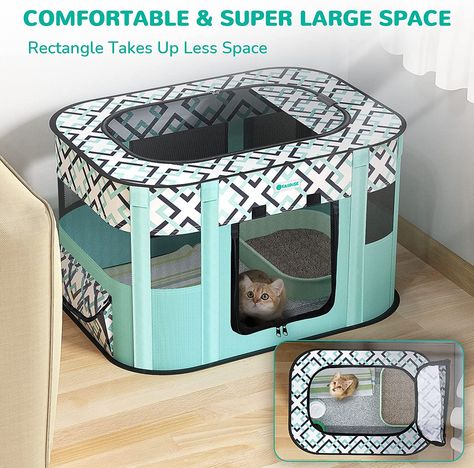 Amazon.com : TASDISE Portable Pet Playpen,Foldable Exercise Play Tent Kennel Crate for Puppy Dog Yorkie Cat Bunny,Great for Indoor Outdoor Travel Camping Use,Come with Free Carring Case,600D Oxford : Pet Supplies Cat Playpen, Cat Crate, Cat Tent, Cat Exercise, Pet Playpen, Dog Playpen, Cat Cages, Dog Exercise, Indoor Pets