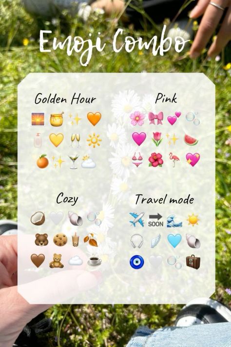 Sunset Emoji Combination, Rose Emoji, Friends Emoji, Aesthetic Emojis, Branding Boards, Emoji Stories, Cute Emoji Combinations, Cozy Travel, Emoji Combos