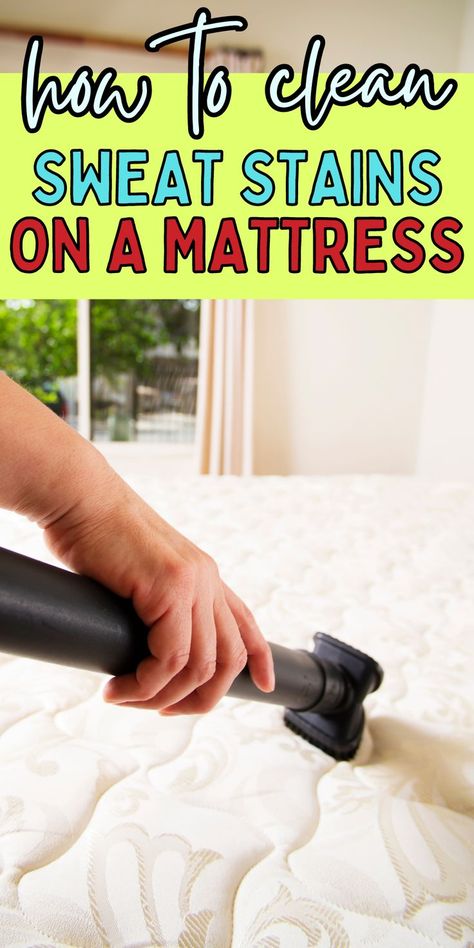 Clean Mattress Stains, Mattress Stains, Cleaning Printable, Mattress Cleaning, Sweat Stains, Cleaning Hacks, Tips And Tricks, Helpful Hints, Mattress