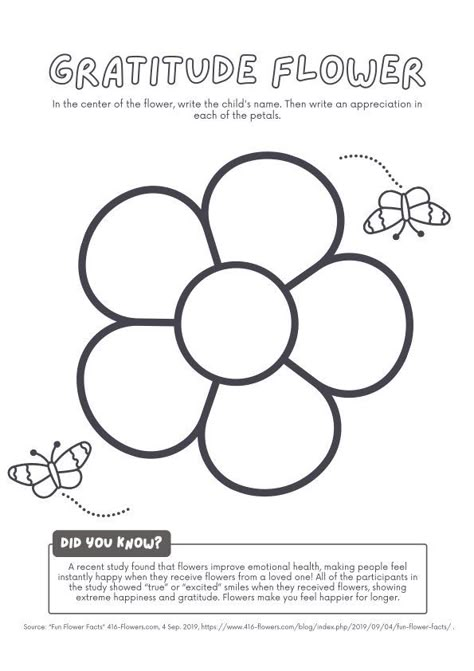 Gratitude Flower Activity, Gratitude For Kids Activities, Gratitude Worksheet For Kids, Gratitude Activity For Kids, Grateful Activities For Kids, Day Program Activities, Gratitude Flower, Values Activities, Kindness Worksheets