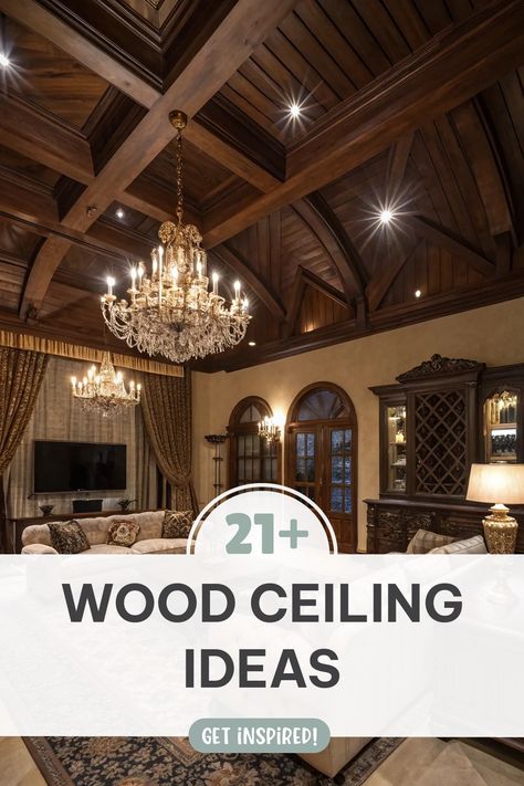 Wood Ceiling Ideas: Discover rustic beams, sleek panels, and whitewashed elegance for your home. Wood Ceiling Ideas, Rustic Beams, Wood Ceiling, Ceiling Ideas, Wood Ceilings, White Wash, Wall Design, Beams, Diy Projects