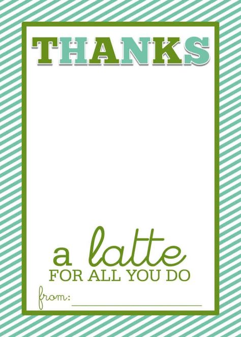 thanks a latte printable Swim Teacher Gifts, Easy Teacher Gifts, Coffee Gifts Card, Teacher Gift Card, Cars Ideas, Starbucks Card, Thanks A Latte, Starbucks Gift Card, Starbucks Gift