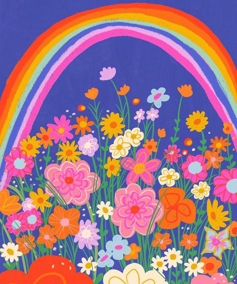 Rainbow Canvas, Rainbow Painting, Paul Cezanne, Paul Klee, Rainbow Art, Hippie Art, Keith Haring, Wassily Kandinsky, Rainbow Flowers