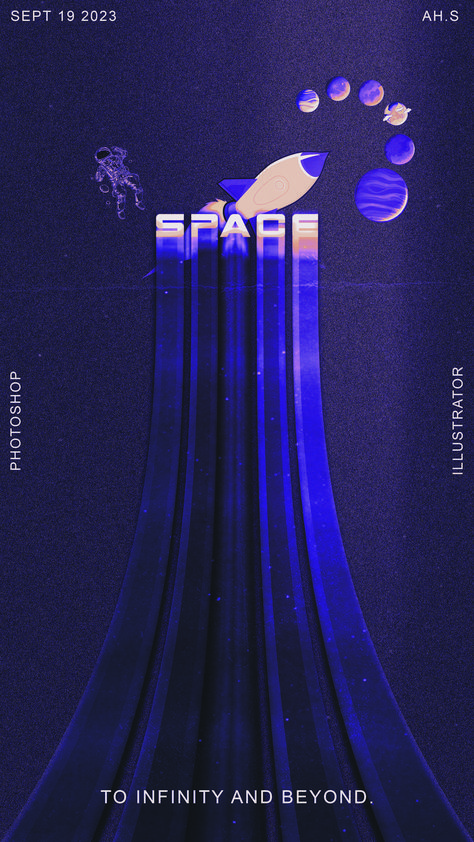 Space poster wallpaper #space #designgraphic #photoshop #digitalartwork Science Exhibition Poster Design, Space Event Design, Space Theme Graphic Design, Futurism Graphic Design, Futuristic Moodboard, Graphic Design Space, Space Advertising, Trending Graphics, Space Poster Design