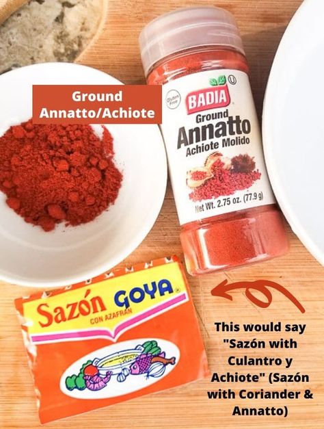 Easily make Annatto Oil (Achoite Oil) Aceite de Achiote at home and learn all of it uses! Once you have learned how easy it is to make this beautiful food color condiment, you will be able to have it readily available to make such foods as pasteles, empanadillas, alcapurrias or even to color your soups, stews, rice, beans and meats. #annattooil #achioteoil #foodcolorant Annatto Oil Recipe, Achiote Oil, Achiote Paste Substitute, Achiote Oil Recipe, Homemade Sofrito Recipe Puerto Rico, Diy Sofrito, Puerto Rican Chicken Stew, Hoodoo Cursing Oil Recipe, Habichuelas Guisadas