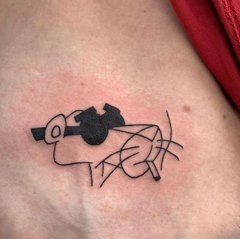 Pink Panther Tattoo, Funny Small Tattoos, Panther Tattoo, Movie Tattoos, Tattoo Zeichnungen, 4 Tattoo, 1 To 100, Cool Small Tattoos, Small Tattoos For Guys