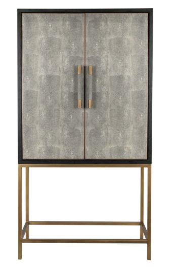 The Mako Bar Cabinet is a classy affair of solid oak. Brass legs and handles instill this piece of furniture with a feeling of elegance and warmth. The cabinet is finished off with a matt lacquer for an understated look because our Mako furniture speaks for itself.   Color: Grey Style: Contemporary Modern Materials: Solid Black Oak Frame, Brass Legs, Plywood, Oak Veneer Construction Materials: Plywood,Oak Veneer,Polyurethane  See more stylish furniture in HomeGardens! Gentlemen Room, Tall Bar Cabinet, Minimal Bar, Home Bar Cabinet, Residence Interior, Grey Bar, Furniture Mall, Bar Cabinets, Brass Furniture