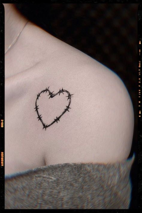 Heart Collarbone Tattoo Stitch Heart Tattoo, Stitched Up Heart Tattoo, Heart With Stitches Tattoo, Heart Collar Bone Tattoo, Red Heart Tattoo On Chest, Heart Collarbone Tattoo, Stitched Heart Tattoo, Under Chin Tattoos Women, Under Chin Tattoo