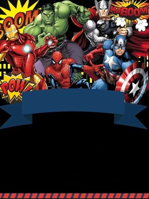 Ravi Avengers Party Invitation, Superhero Background, School Binder Covers, Marvel Birthday Party, Avengers Party, Avengers Birthday, Birthday Party Theme Decorations, Avengers Wallpaper, Kids Signs