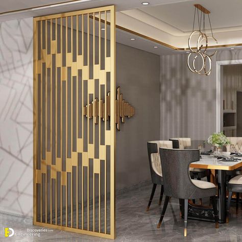 Beautiful Wall Partition Design Ideas For Your Home - Engineering Discoveries Modern Partition, Modern Partition Walls, Pintu Interior, Wall Partition Design, Home Engineering, Wall Partition, Living Room Divider, Divider Design, Window Grill Design