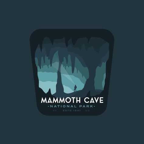 Eiman Design Co on Instagram: “Mammoth Cave National Park . . .  #logo #identity #brand #creative #badge #graphicdesign #graphicdesigner #design #freelancedesign…” Geology Display, Cave Logo, National Park Logo, Mammoth Cave National Park, Mammoth Cave, Logo Identity, Skull Logo, Geology, National Park