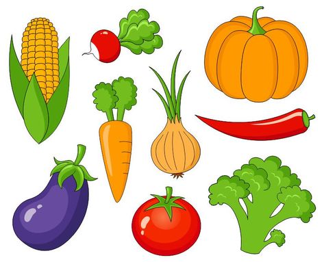 Fruit And Vegetable Clipart Black And White - Clip Art Library Vegetable Crafts, Vegetable Drawing, Vegetable Cartoon, Vegetable Pictures, Vegetable Prints, Cute Fruit, Fresh Fruits And Vegetables, Art Cute, Elements Of Art