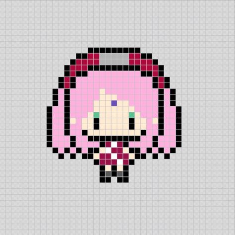 Sakura - Naruto Shippuden (Anime) Pixel Art Patterns Sakura Perler Beads, Grille Pixel Art, Pixel Art Minecraft, Sakura Naruto, Anime Pixel, Modele Pixel Art, Easy Pixel Art, Art Perle, Pixel Art Templates