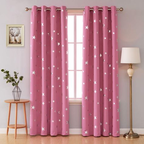 Curtains For Kids Bedroom, Pink Curtains Living Room, Curtains Kids Bedroom, Pink And White Curtains, Curtains For Kids, Girl Curtains, Curtains Style, Kids Room Curtains, White Blackout Curtains