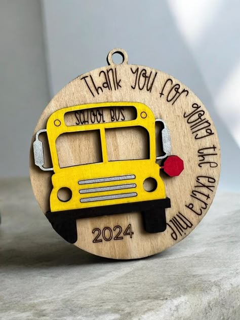 Bus Driver Ornament, Gifts for Bus Driver Gift Teacher Holiday Ornament, Christmas Gifts Teacher Gift for Teacher Christmas, Bus Ornament Laser Cut Gift Ideas, Ornament For Teacher, Glowforge Aura, Bus Driver Gift, Teacher Holiday Gifts, Bus Driver Gifts, Teacher Ornaments, Pet Bow Ties, Laser Engraved Wood