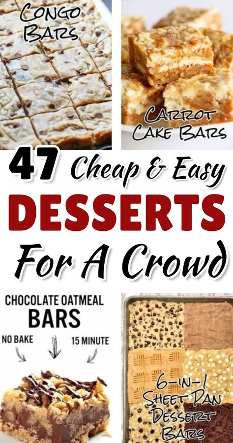 Large Batch Desserts, Cheap And Easy Desserts, Easy Desserts For A Crowd, Easy Potluck Desserts, Quick And Easy Desserts, Cheap Desserts, Easy Dessert Bars, Easy Potluck, Fast Desserts