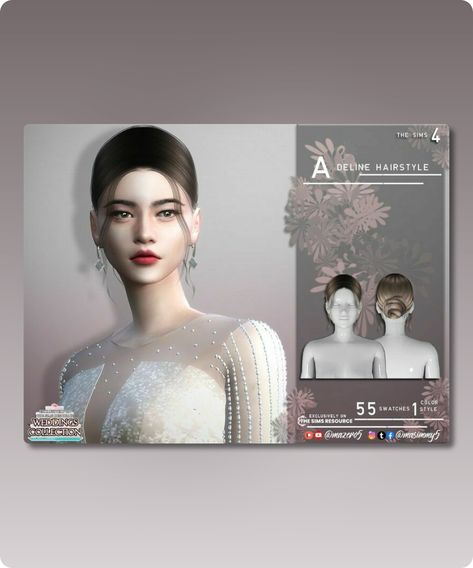 An elegant and sleek low bun hairstyle. #sleek #sims #hairstyles #gaming #sims4cc #sims4 Sims 4 Hair Bun Cc, Sims 4 Bun, Hairstyle Sleek, Sims Hairstyles, Sleek Low Bun, Low Bun Hairstyle, Sea Hair, 4 Hairstyles, Thick Heel Boots