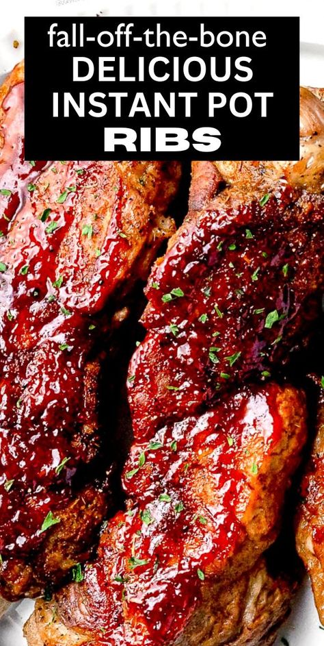 Want fall-off-the-bone tender country-style ribs in less than half the time? This simple recipe has your back! My Instant Pot Ribs are packed with down-home flavor and easy enough to make any night of the week. Instant Pot Pork Ribs Recipe, Pressure Cooked Ribs, Instant Pot Bbq Ribs, Country Ribs Recipe, Pressure Cooker Ribs, Pork Spare Ribs Recipe, Instant Pot Ribs Recipe, Bbq Ribs Recipe, Munchkin Time