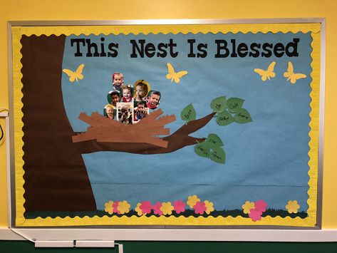 Welcome To Our Nest Bulletin Board, Bird Bulletin Boards, Welcome Bulletin Boards, Infant Room, Teacher Boards, Bird Theme, Preschool Ideas, School Board, Spring Is Here