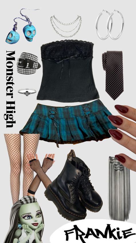 Frankie Stein Halloween Costume Idea #halloween #monsterhigh #frankiestein #costume #idea Monster High Halloween Costumes, Monster High Halloween, Monster High Cosplay, Monster High Costume, Monster High Frankie, Classy Halloween Costumes, Hot Halloween Outfits, Hot Costume, Doll Halloween Costume