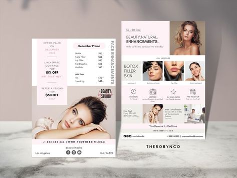 Permanent Makeup Salon, Diy Botox, Ebook Template Design, Beauty Flyer, Flyer Design Inspiration, Makeup Salon, Poster Ads, Ebook Template, Newsletter Design