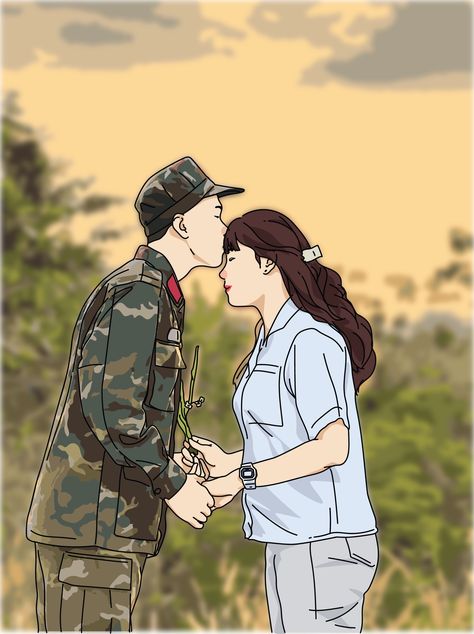 Nurse And Army Couple, Army Couple Drawing, Soldier And Doctor Couple, Indian Army Love Couple, Army Men Drawing, Couple Doctor Wallpaper, Army And Doctor Couple, Army Couple Pictures, Cartoons Dp