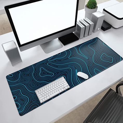 Amazon.com : Ovenbird Large Gaming Mouse Pad with Stitched Edges, Minimalist Topographic Map Desk Mat, Extended XL Mousepad with Anti-Slip Base, Cool Desk Pad for Keyboard and Mouse, 31.5 x 11.8 in, White : Office Products Desk Mat Ideas, Desk Mat Design, Desk Pads, Desk Mats, Mousepad Design, Gaming Mouse Pad, Mousepad Design Ideas, Mouse Pad Design Ideas, Mouse Pads