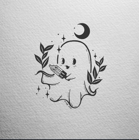 Ghost Doodles, Crisp Ink, Cute Halloween Tattoos, Doll Drawing, Lafayette Louisiana, Ghost Tattoo, Cute Easy Doodles, Animal Drawings Sketches, Anime Crafts