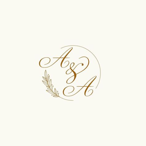 Initials AA wedding monogram logo with leaves and elegant circular lines Wedding Logo Monogram, Wedding Logo, Wedding Monogram, Wedding People, Wedding Logos, Heart Tree, Logo Banners, Cityscape Photos, Heart With Arrow