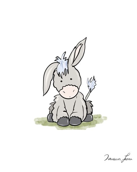 Cute Donkey Drawing Art, Sticker Sketchbook, Donkey Drawing, Donkey Art, American Traditional Tattoo Ideas, Baby Donkey, Traditional Tattoo Ideas, Watercolor Art Face, Happy Birthday Cards Printable