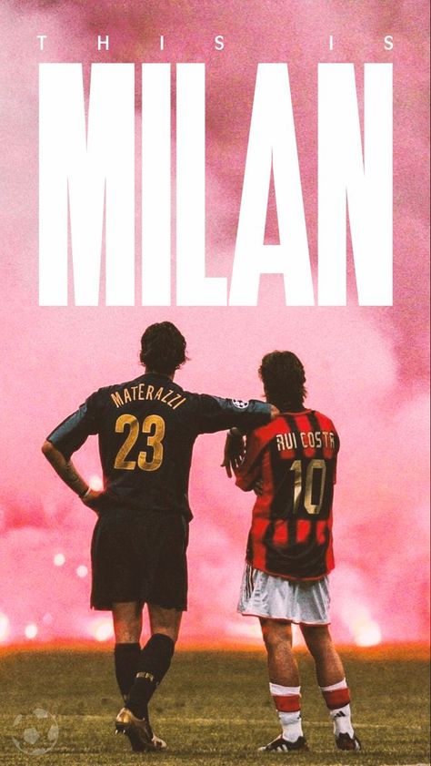 This is MILAN ft R.Costa & Materazzi Football Wallpaper Iphone, Milan Wallpaper, Milan Football, Football Artwork, Soccer Photography, Soccer Art, Messi Photos, Football Players Images, Cristiano Ronaldo Wallpapers