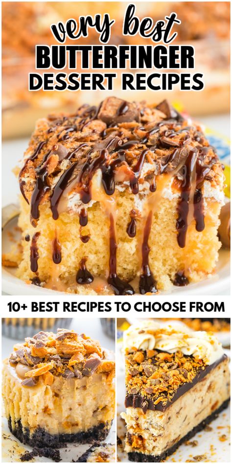 Butterfinger Desserts, Butterfinger Dessert Recipes, Butterfinger Dessert, Butterfinger Cake Recipe, Butterfinger Recipes, Butter Finger Dessert, Butterfinger Cheesecake, Butterfinger Cake, Finger Desserts