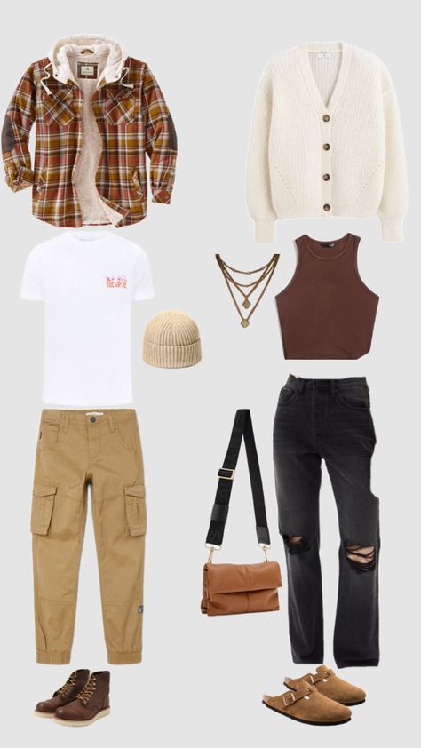 Couples autumn outfit #couplesoutfit #fallaesthetic #cozy #cute Boyfriend Fall Outfits, Couple Outfits Color Coordinating, Autumn Couple Outfit, Fall Outfit Couple, Thanksgiving For Couples, Boyfriend And Girlfriend Outfits, Fall Couple Outfit Ideas, Matching Thanksgiving Outfits Couples, Couples Thanksgiving Outfits