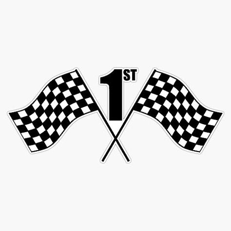 Motorcycle Birthday Parties, Motorcycle Birthday, Checkered Flag, 1st Place, Sticker Vinyl, Bumper Sticker, Birthday Decorations, Bumper Stickers, Birthday Parties