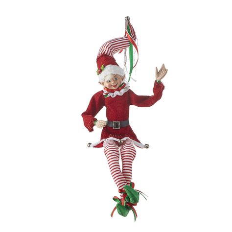 Large Peppermint Stripes XLarge Posable Elf Doll Shelf Sitter Christmas Palace, Posable Elf, Elf Decorations, Elf Christmas Tree, Raz Imports, Girl Elf, Elf Ornaments, Elf Doll, Elf Christmas