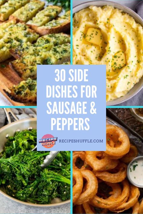 Want a great side dish to go with your spicy sausage and peppers at the dinner table? Try these new recipes and make a complete meal out of a classic Italian dish. Sides Dishes For Sausage, Side For Sausage And Peppers, Side Dish For Sausage And Peppers, Side Dishes For Italian Sausage, Sides For Italian Sausage Sandwiches, Sides With Italian Sausage, Sides With Sausage And Peppers, What To Serve With Italian Sausage, Italian Peppers And Sausage