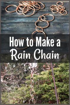 Make A Rain Chain, How To Make A Rain Chain, Rain Chain Diy, Bar Shelf, Diy Wind Chimes, Garden Design Layout, Outdoor Crafts, Magic Garden, Garden Crafts Diy