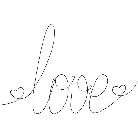 Continuous line drawing Hand drawn lettering love with hearts. Design for greeting Valentines cards Hearts Design, Drawing Letters, Valentines Greetings, Hand Drawn Lettering, Continuous Line Drawing, Resin Ideas, Continuous Line, Uv Resin, Heart Design