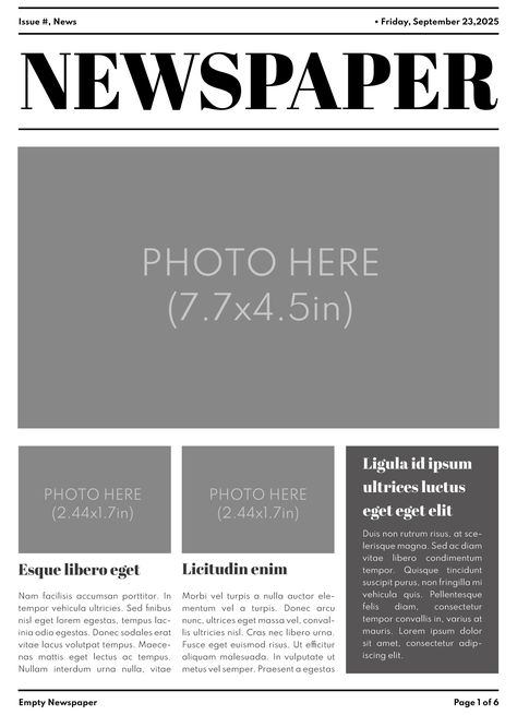 News Paper Template Free Printable, Newspaper Layout Ideas, Newspaper Overlay, News Paper Background, Newspaper Template Design, Newspaper Article Template, Blank Newspaper, Google Docs Templates, Newspaper Design Layout