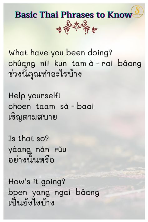 Learn Thai, Thai Language, Speak Thai Word How To Speak Thai, Thai Learn Language, Thai Language Learning Words, How To Learn Thai, Thai Language Learning Writing, Thailand Language Learning, Thailand Words, Thai Speaking, Thai Language Learning