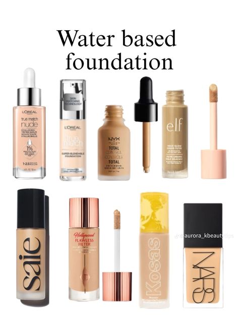 credits:aurora_kbeautytips #makeup #1 Water Based Foundation, Quick Makeup, Makeup Products, Makeup Routine, Makeup Tips, Beauty Hacks, Foundation, Hollywood, Makeup