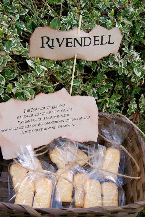 Lord of the Rings themed birthday party Full of Fun Ideas via Kara's Party Ideas KarasPartyIdeas.com #lordoftherings #lordoftheringsparty #r... Lord Of The Rings Party Printables, Lord Of The Rings Party, Lotr Birthday, Hobbit Birthday, Lotr Party, Hobbit Wedding, Hobbit Food, Lotr Wedding, Hobbit Party