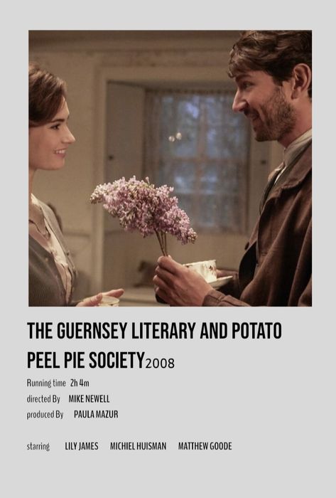 Potato Peel Pie, Potato Peel Pie Society, The Guernsey Literary, The Professor, Media Cabinet, Peeling Potatoes, Lily James, Romantic Movies, Film Posters