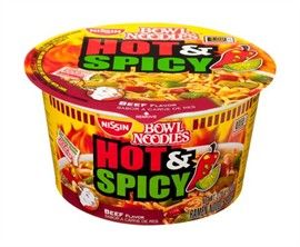 Picture of Nissin Bowl Noodles Hot & Spicy Beef Flavor (3.28 oz) Pack of 2 - Item No. 70662-09633 Hot Spicy Chicken, Spicy Ramen Noodles, Hot Ramen, Shrimp Ramen, Nissin Cup Noodles, Ramen Noodle Bowl, Ramen Noodle Soup, Spicy Ramen, Hot And Spicy