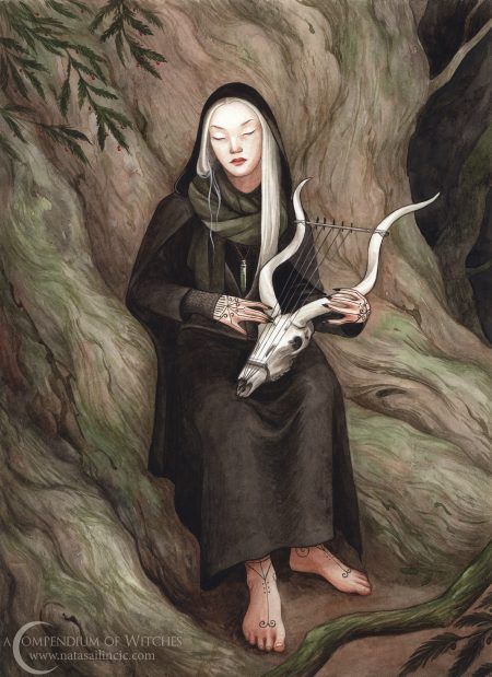 A Compendium of Witches – Natasa Ilincic Pagan Spirituality, Nature Goddess, Bizarre Art, Woman Card, Wise Women, Season Of The Witch, Self Reflection, Witch Art, Watercolor Portraits