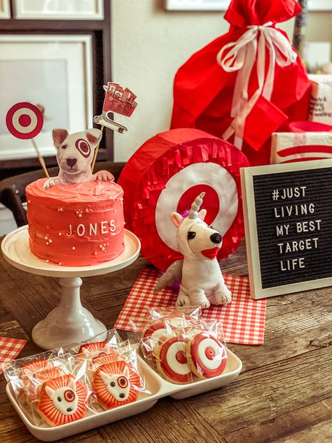 My daughters 6th Birthday-Target theme #target #targetthemedparty #targetpartydecor @target themed birthdayparty Target Birthday Cakes, Target Birthday Party, Target Cake, Target Birthday, Birthday Cake Diy, Target Party, Cake Diy, Second Birthday Ideas, Bday Party Theme