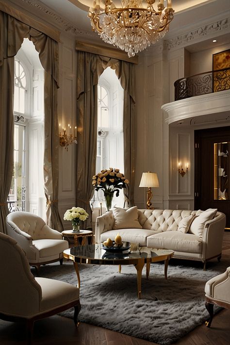 50 Best Luxury Living Room Design Ideas Living Room Decor Vintage, French Style Living Room, Glam Living Room Decor, Room Decor Vintage, Classy Living Room, Luxe Bedroom, Elegant Living Room Decor, Glam Living, Elegant Living Room Design